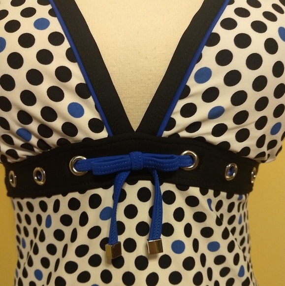 Eco Swim polka dot tankini top size 10 *5 - Picture 3 of 5